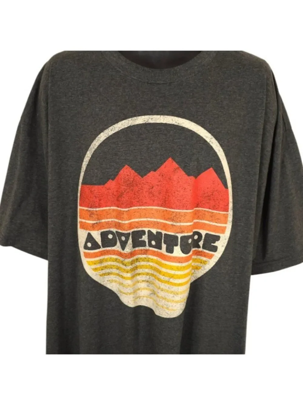 Adventure T Shirt Mens Size 4XB Gray Mountains Outdoors Wilderness